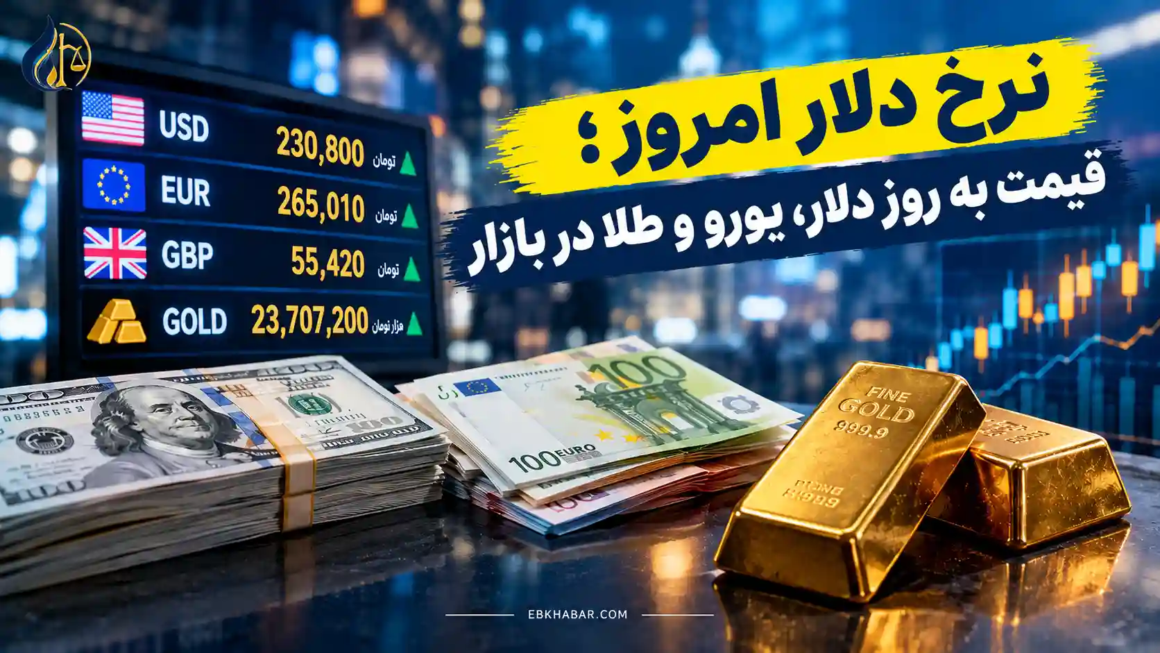 نرخ دلار امروز؛ قیمت به روز دلار، یورو و طلا در بازار